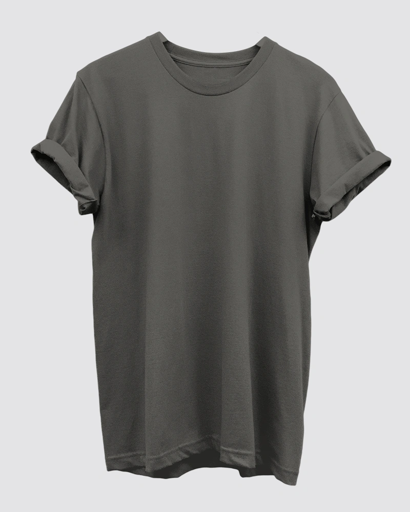 Charcoal Melange Plain T-Shirt for Men Charcoal Melange Plain T-Shirt for Men