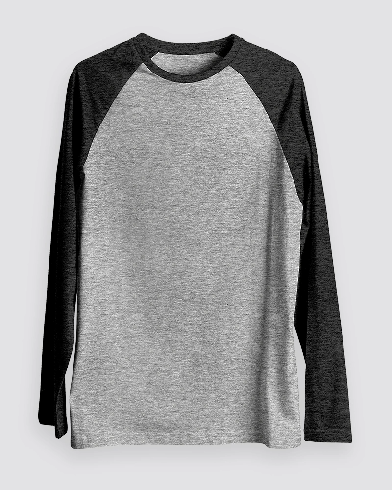 Charcoal Melange Raglan T-Shirt for Men Charcoal Melange Raglan T-Shirt for Men