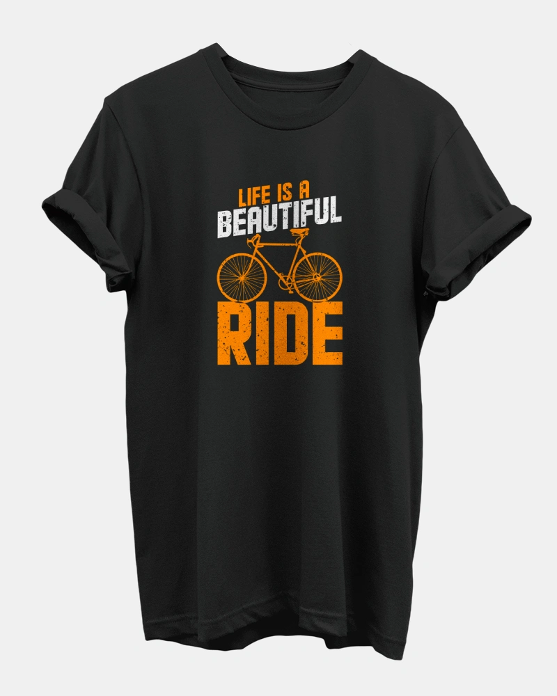 Life is A Beautiful Ride Black T-Shirt for Men Life is A Beautiful Ride Black T-Shirt for Men
