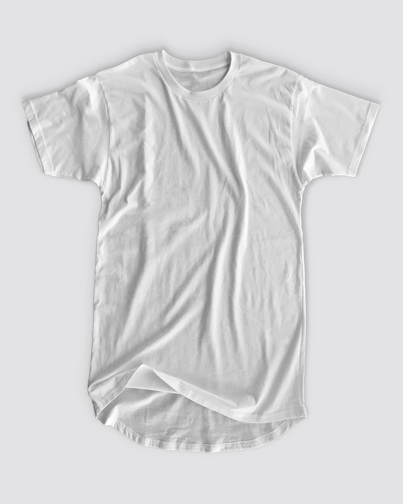 White Longline Curved T-Shirt White Longline Curved T-Shirt