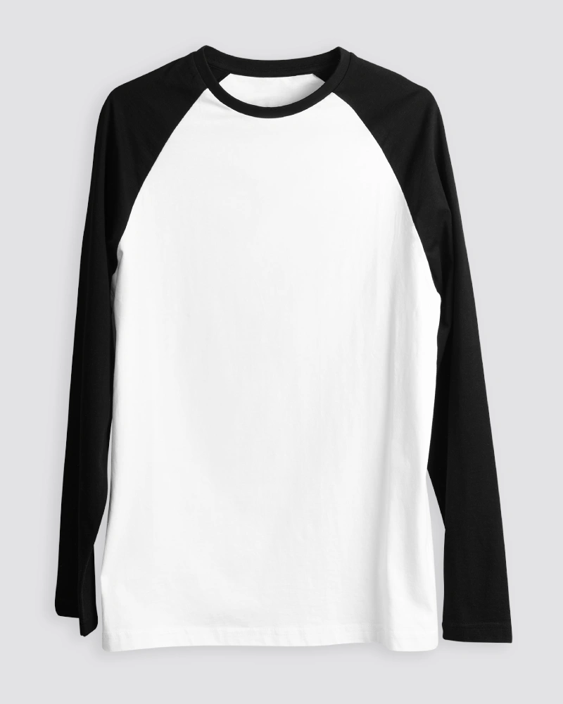 White Raglan T-Shirt for Men White Raglan T-Shirt for Men